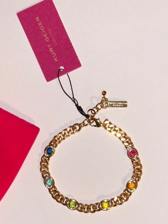 Kurt Geiger Jewelry - Kurt Geiger Gold Chain Bracelet with Multicolor Gem Accents NWT